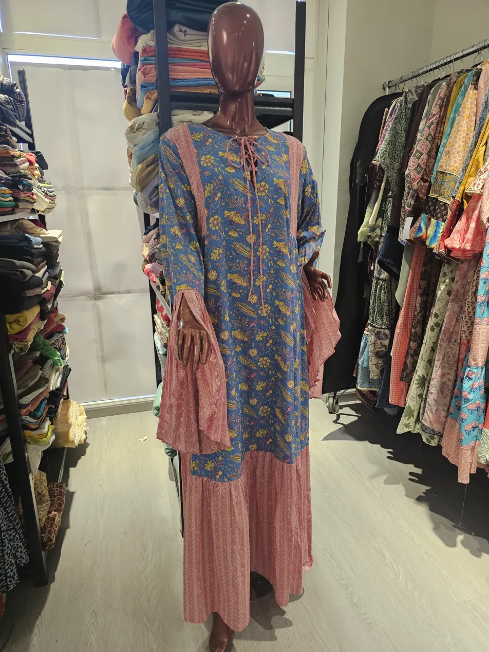 Elegant burgundy and gold traditional dress