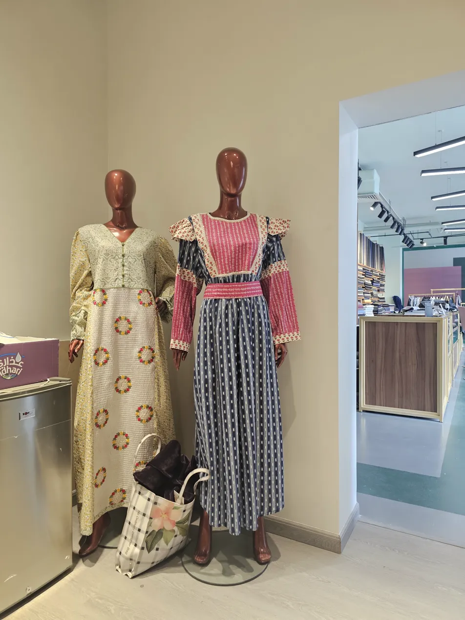 Two-tone embroidered dress