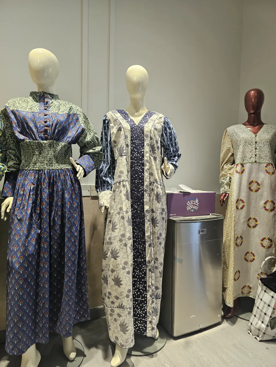 Blue floral print dress